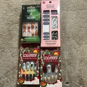 Press on nails, kiss nails, magic finger, and dashing diva